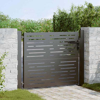 Cancello da giardino con blocco Nero 110 x 105 cm | homemem39