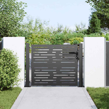 Cancello da giardino con blocco Nero 110 x 105 cm