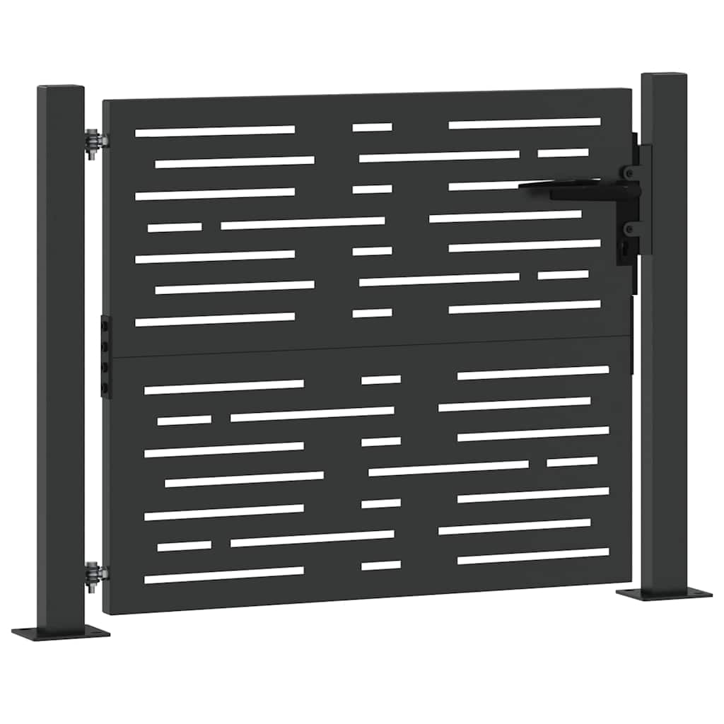 Cancello da giardino con blocco Nero 110 x 105 cm