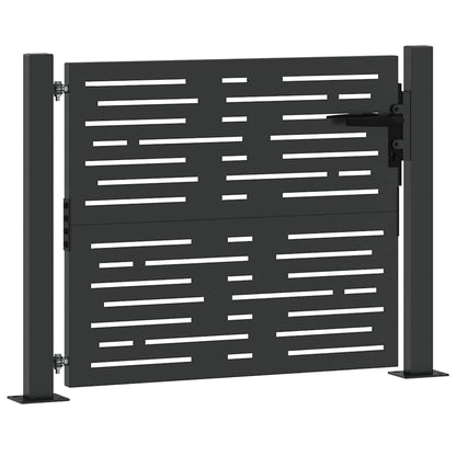 Cancello da giardino con blocco Nero 110 x 105 cm