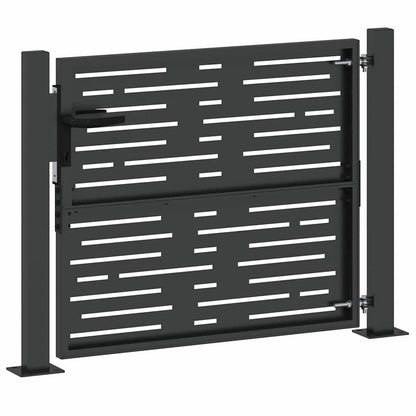 Cancello da giardino con blocco Nero 110 x 105 cm