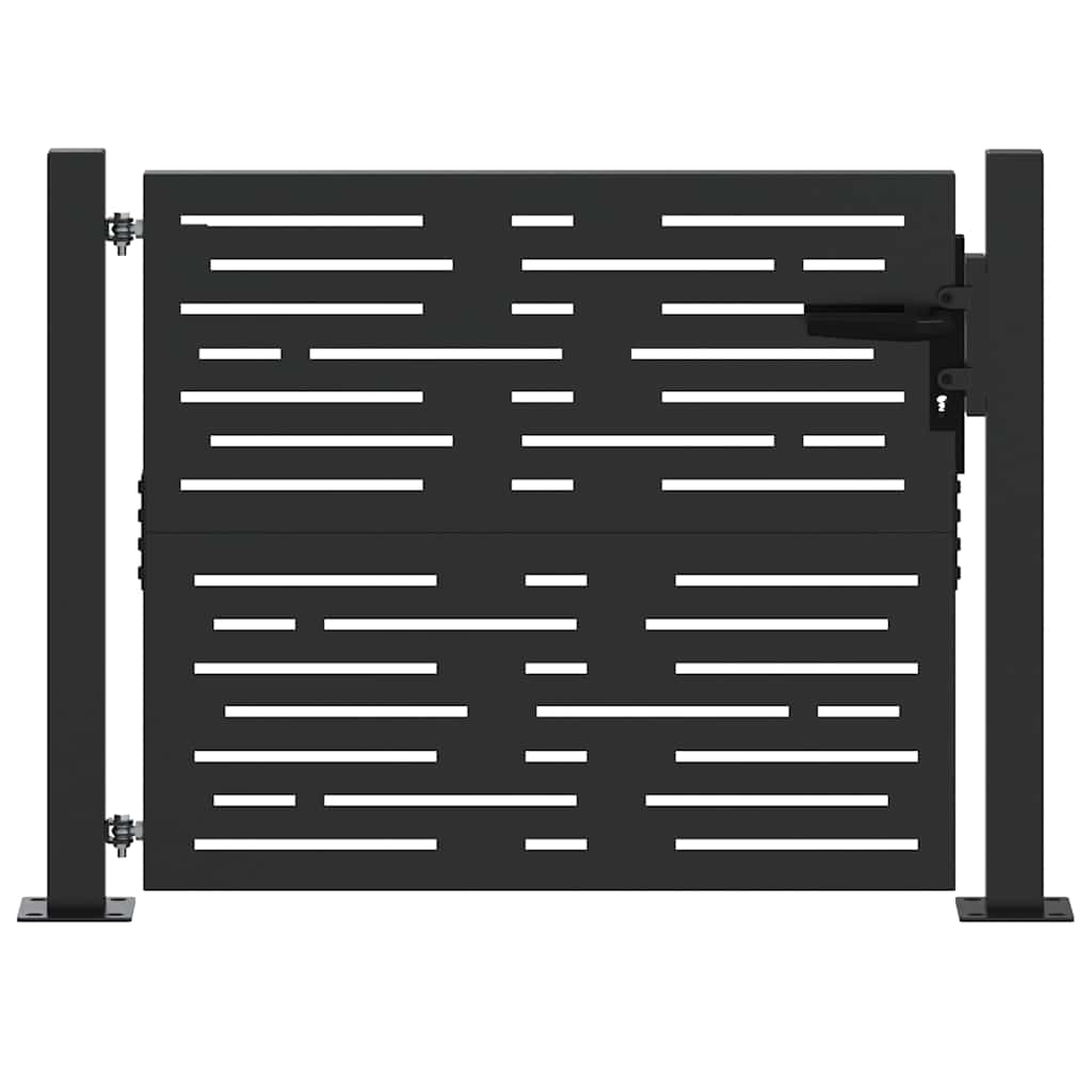 Cancello da giardino con blocco Nero 110 x 105 cm