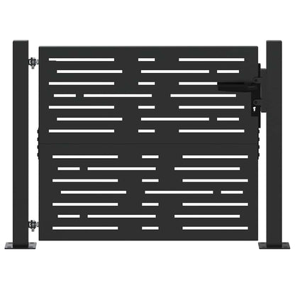 Cancello da giardino con blocco Nero 110 x 105 cm
