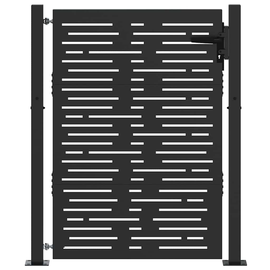 Cancello da giardino con blocco Nero 110 x 130 cm | homemem39