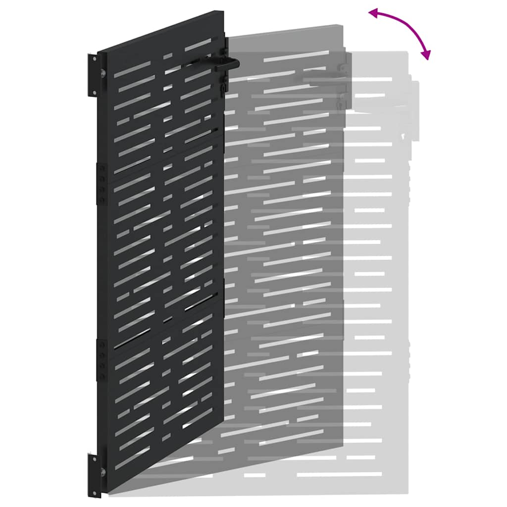 Cancello da giardino con blocco Nero 110 x 130 cm | homemem39