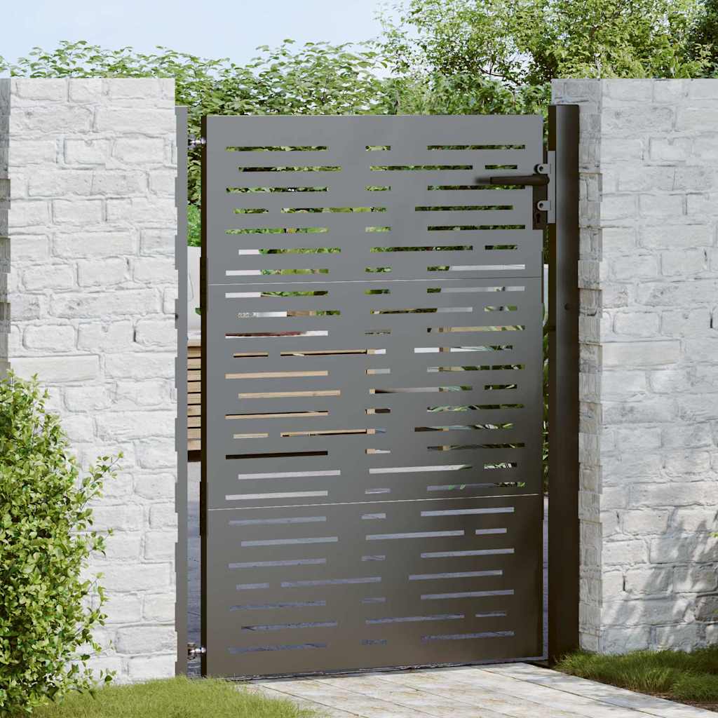 Cancello da giardino con blocco Nero 110 x 155 cm | homemem39