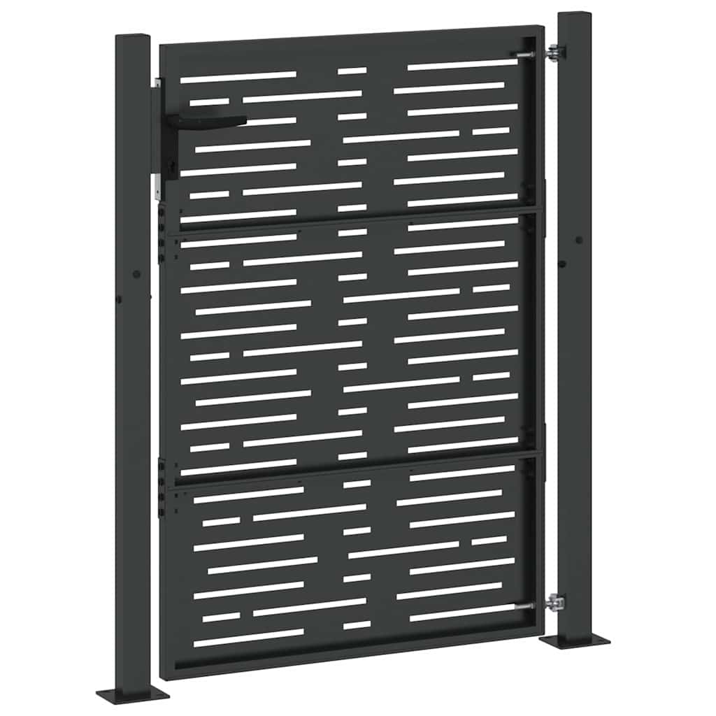 Cancello da giardino con blocco Nero 110 x 155 cm | homemem39