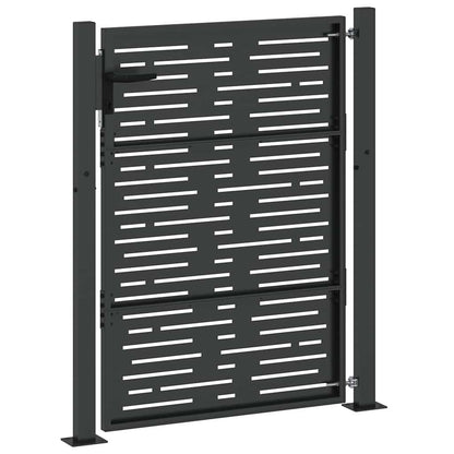 Cancello da giardino con blocco Nero 110 x 155 cm | homemem39