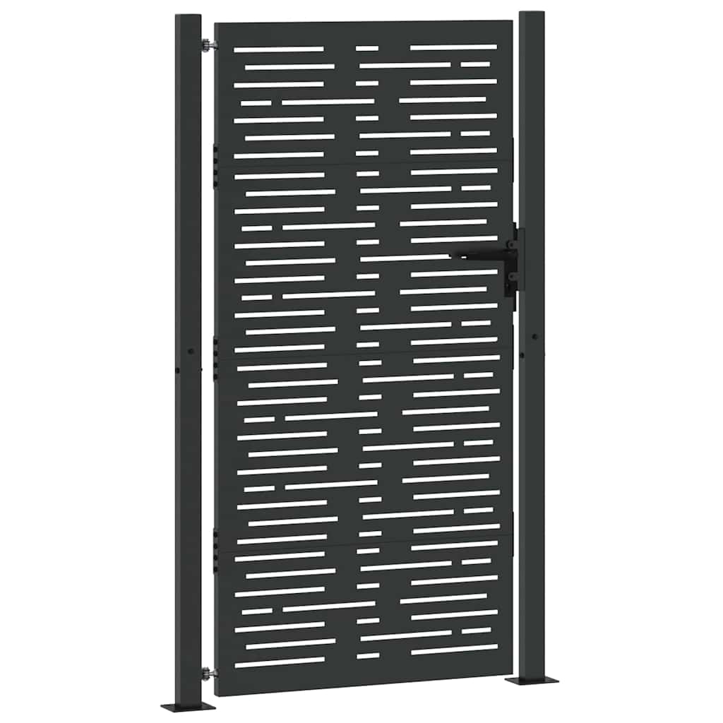 Cancello da giardino con blocco Nero 110 x 180 cm