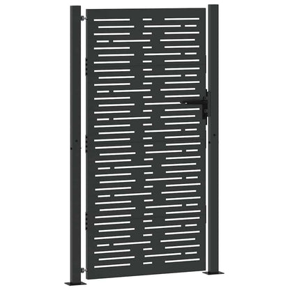 Cancello da giardino con blocco Nero 110 x 180 cm