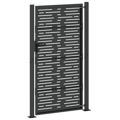Cancello da giardino con blocco Nero 110 x 180 cm