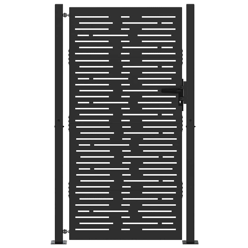 Cancello da giardino con blocco Nero 110 x 180 cm