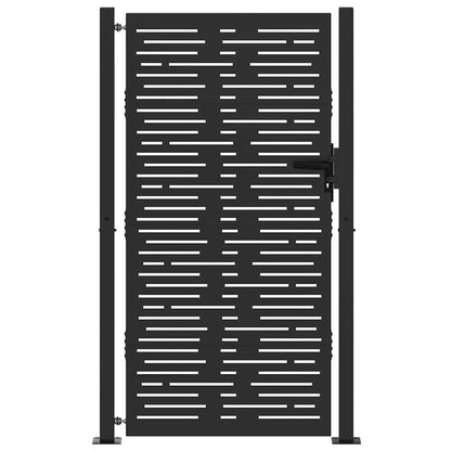 Cancello da giardino con blocco Nero 110 x 180 cm