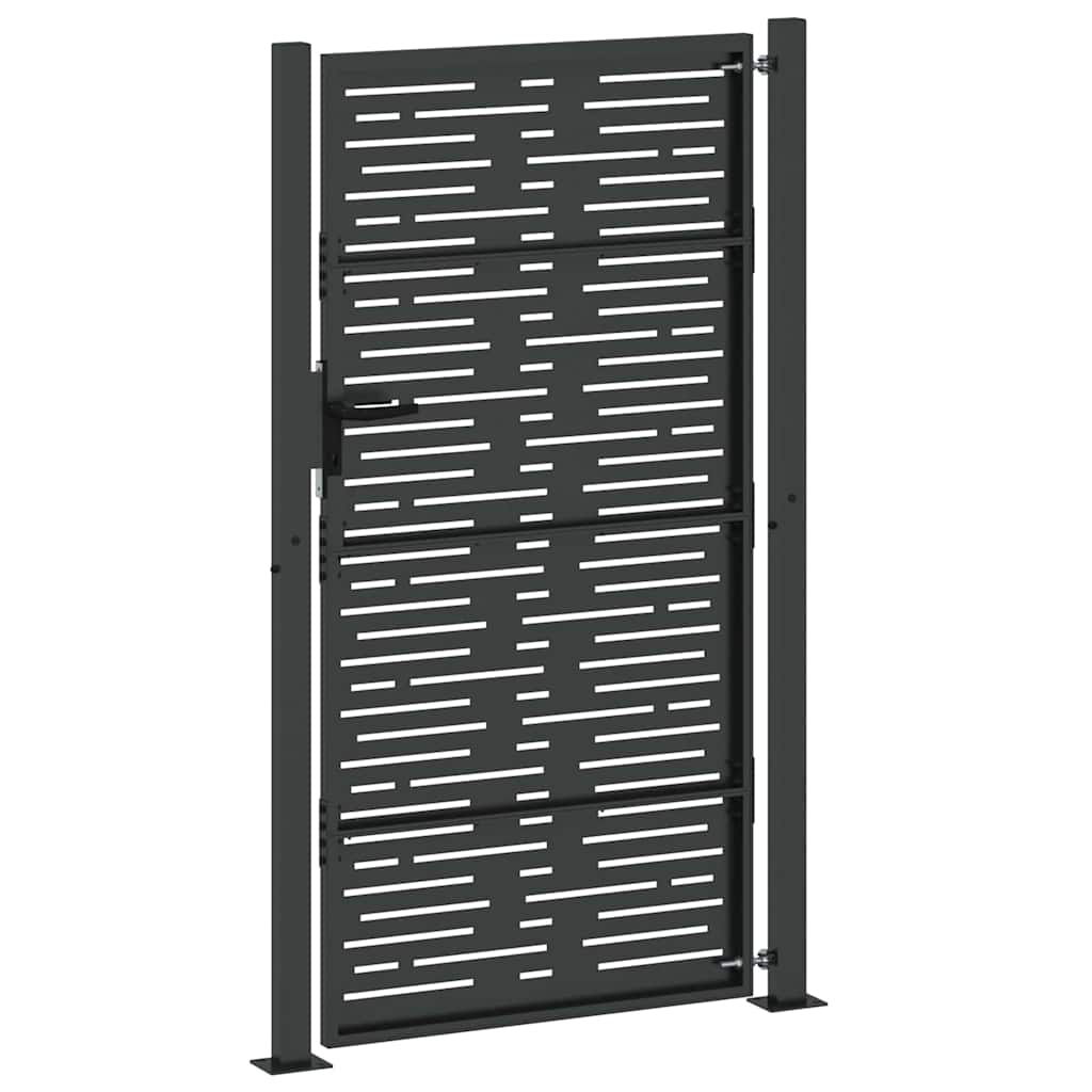 Cancello da giardino con blocco Nero 110 x 205 cm | homemem39