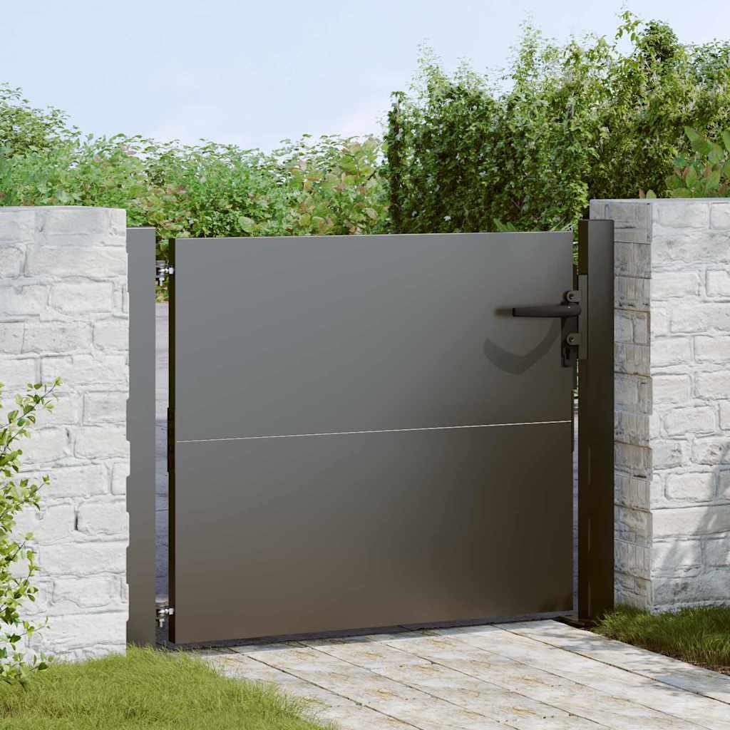 Cancello da giardino con blocco Nero 110 x 105 cm