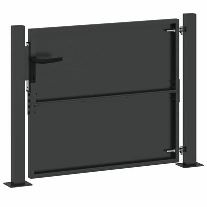 Cancello da giardino con blocco Nero 110 x 105 cm | homemem39