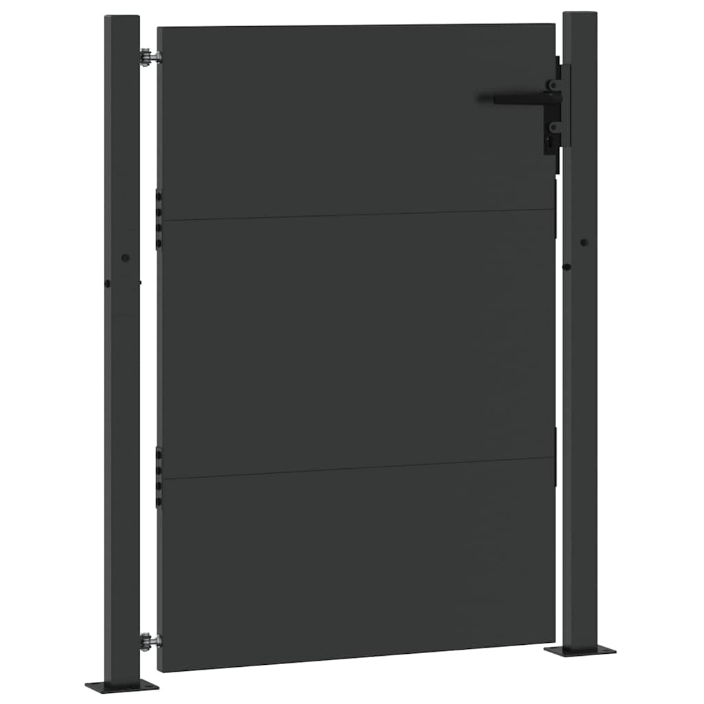 Cancello da giardino con blocco Nero 105 x 130 cm