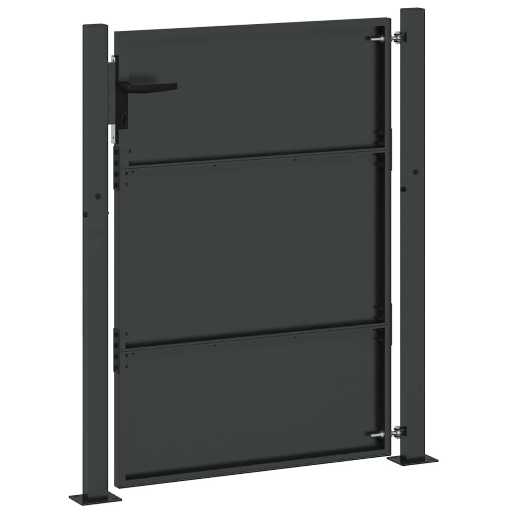 Cancello da giardino con blocco Nero 105 x 130 cm