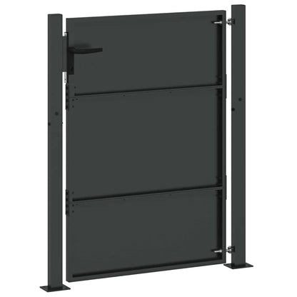Cancello da giardino con blocco Nero 105 x 130 cm