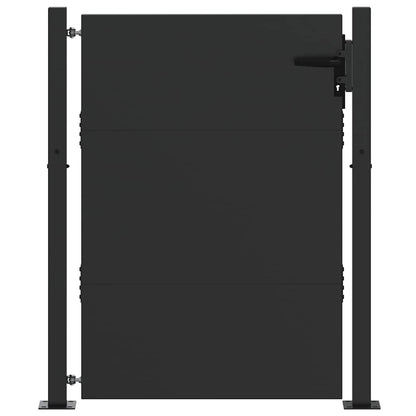 Cancello da giardino con blocco Nero 110 x 155 cm