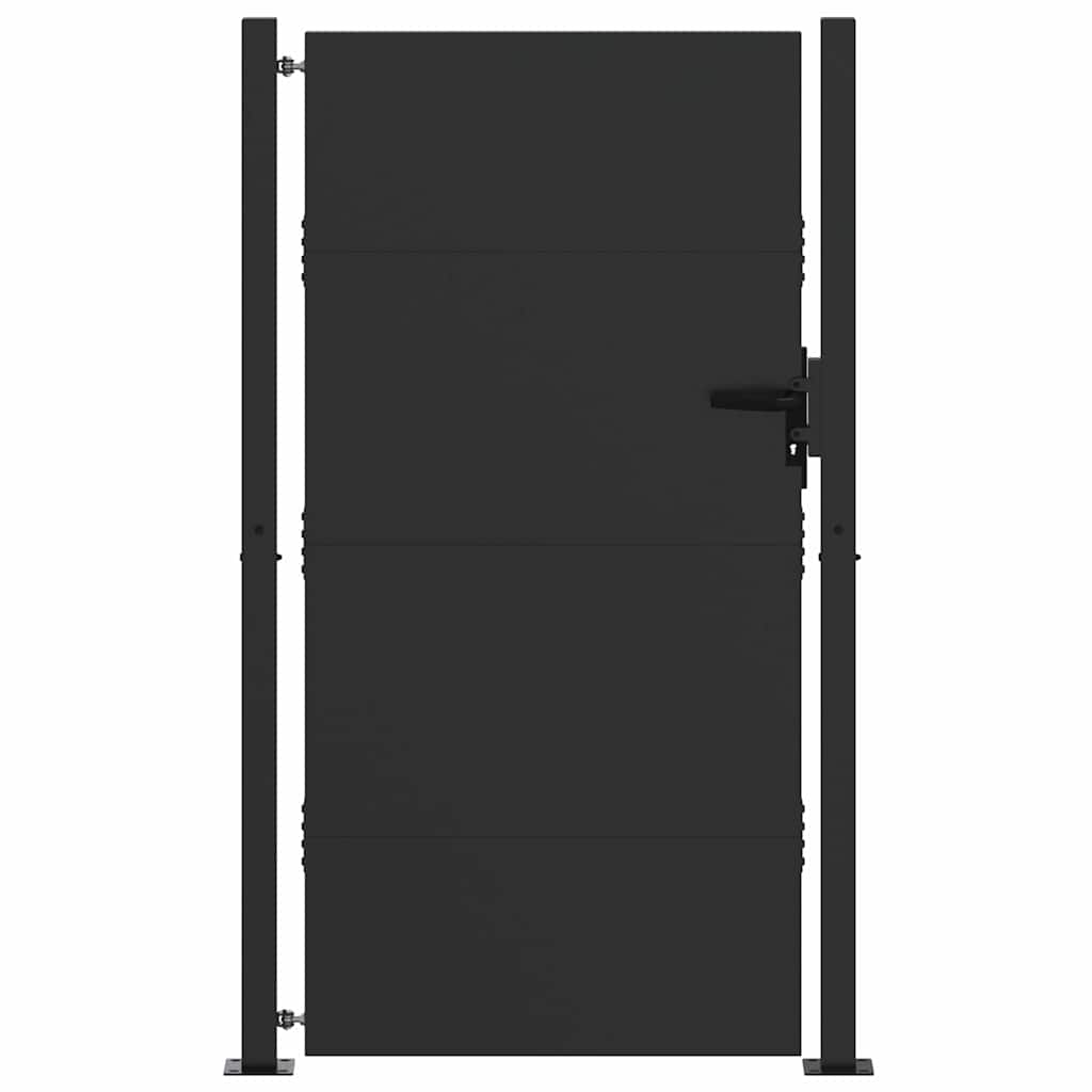 Cancello da giardino con blocco Nero 105 x 205 cm | homemem39