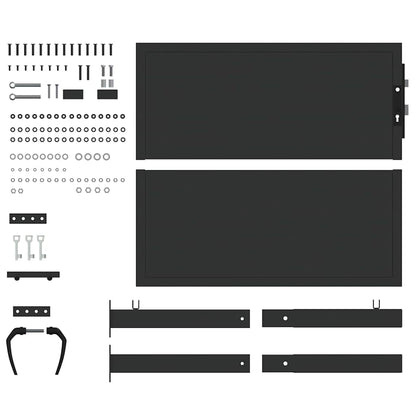 Cancello da giardino con blocco Nero 110 x 105 cm