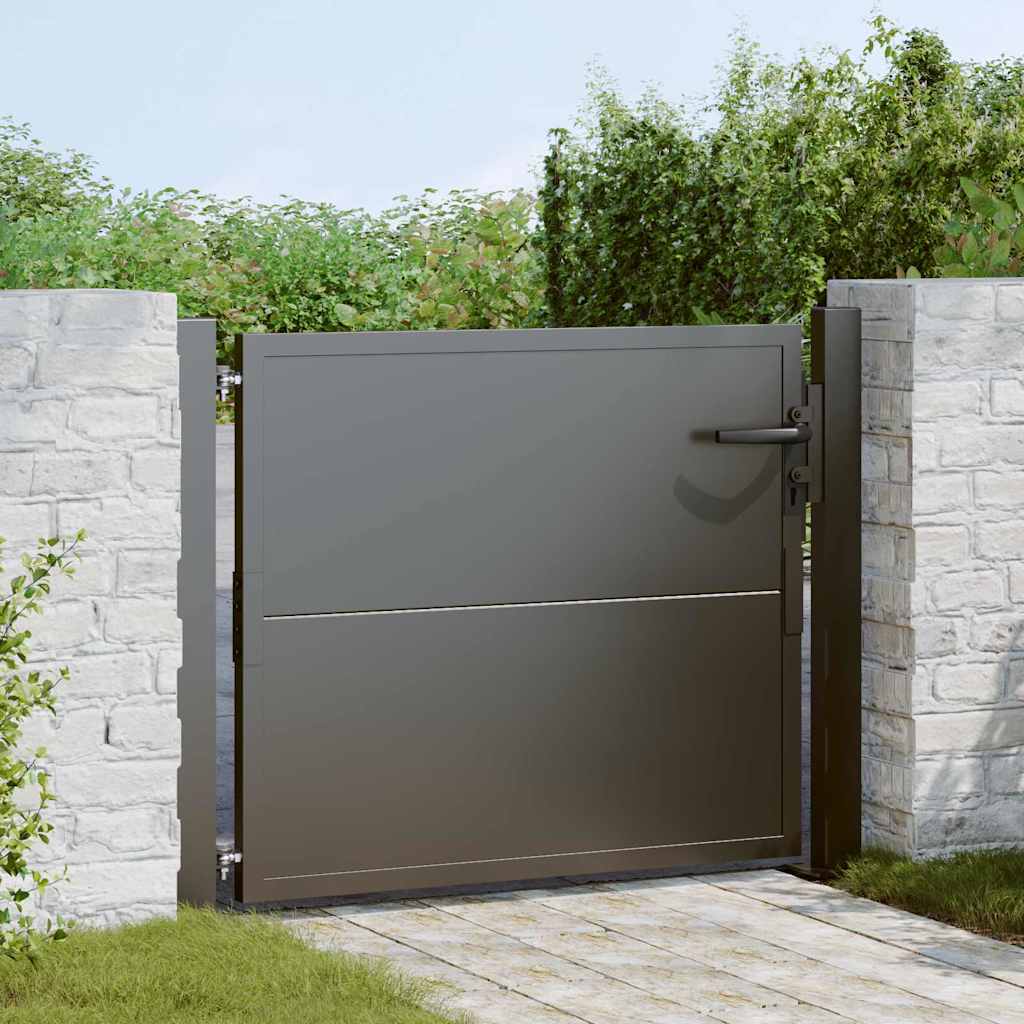 Cancello da giardino con blocco Nero 110 x 105 cm