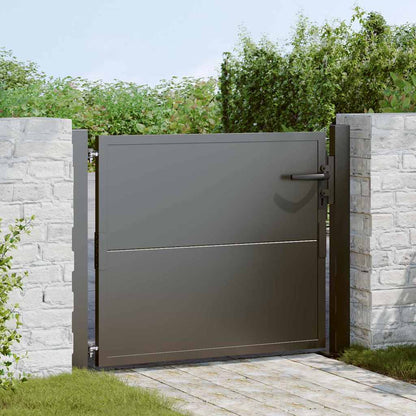Cancello da giardino con blocco Nero 110 x 105 cm