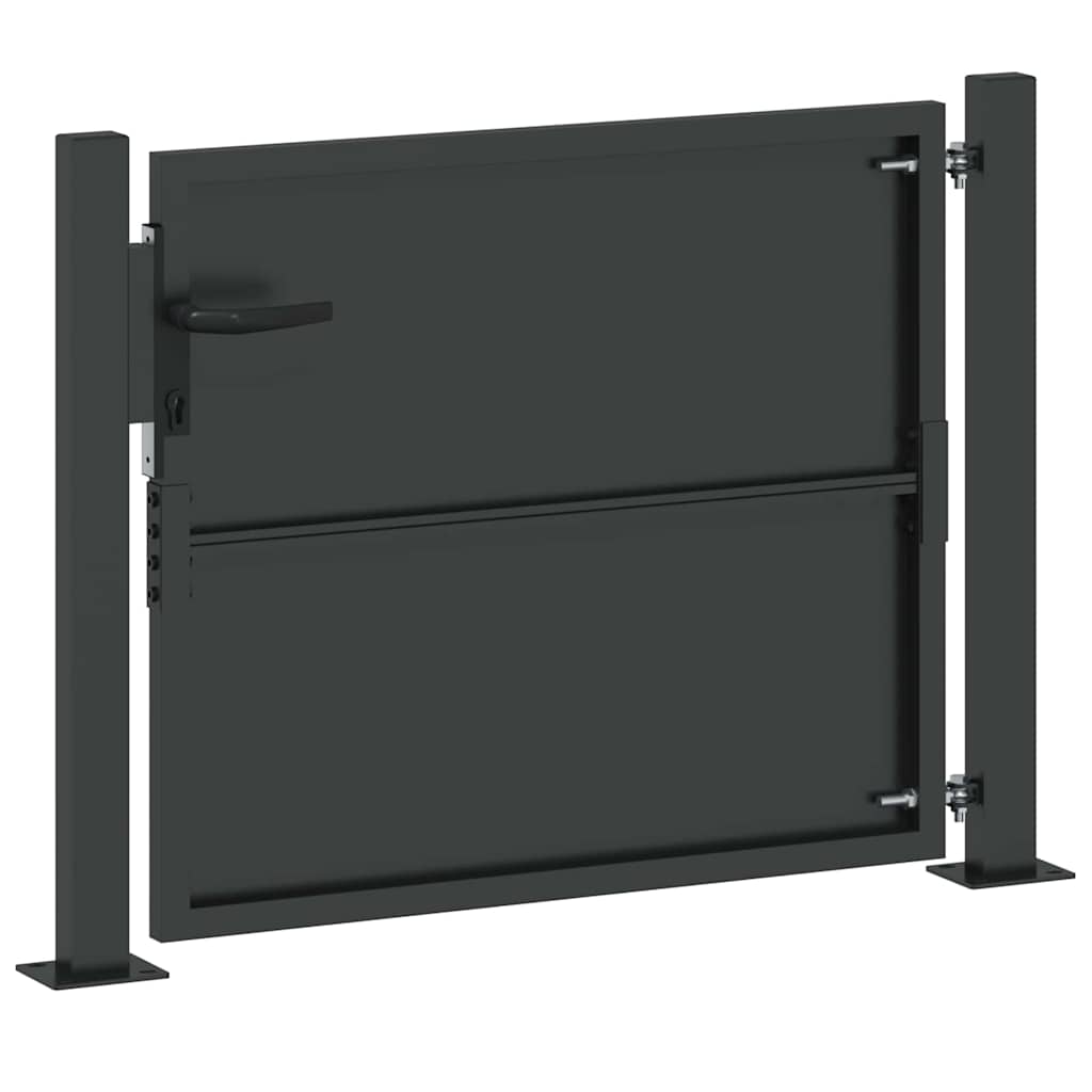 Cancello da giardino con blocco Nero 110 x 105 cm | homemem39