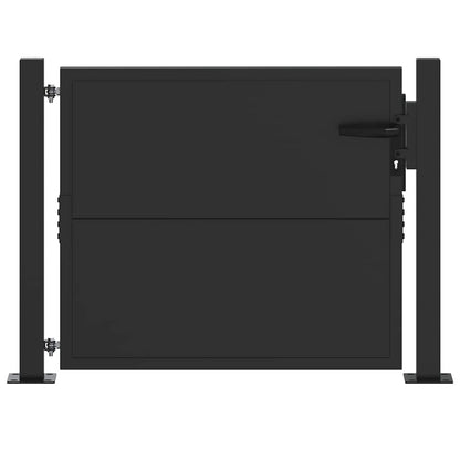 Cancello da giardino con blocco Nero 110 x 105 cm