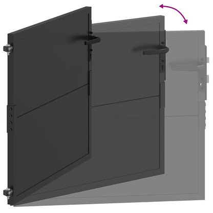 Cancello da giardino con blocco Nero 110 x 105 cm | homemem39