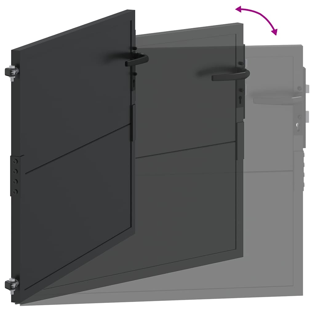 Cancello da giardino con blocco Nero 110 x 105 cm