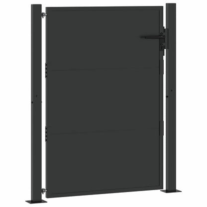 Cancello da giardino con blocco Nero 110 x 130 cm