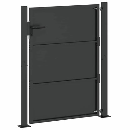 Cancello da giardino con blocco Nero 110 x 130 cm | homemem39