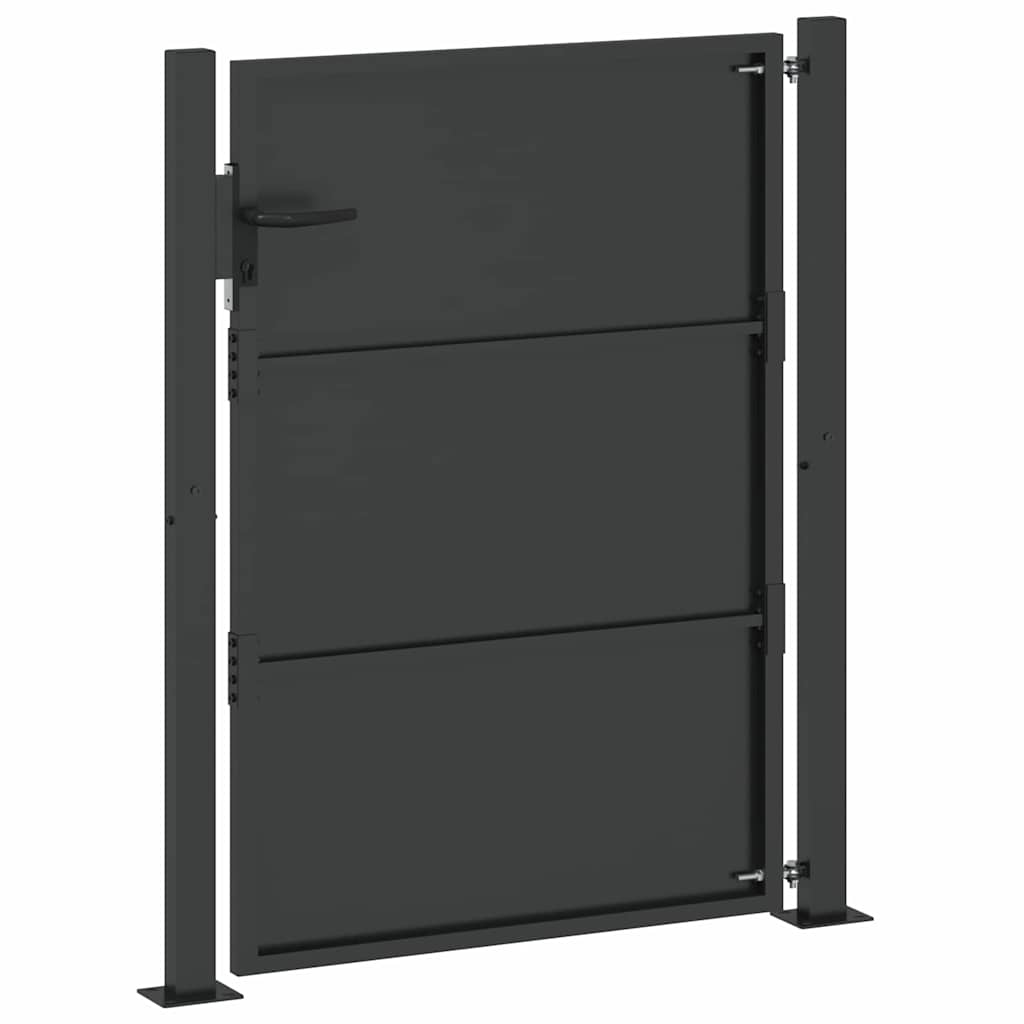 Cancello da giardino con blocco Nero 110 x 130 cm