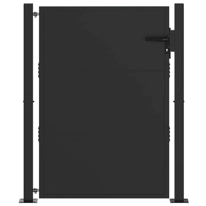 Cancello da giardino con blocco Nero 110 x 130 cm | homemem39