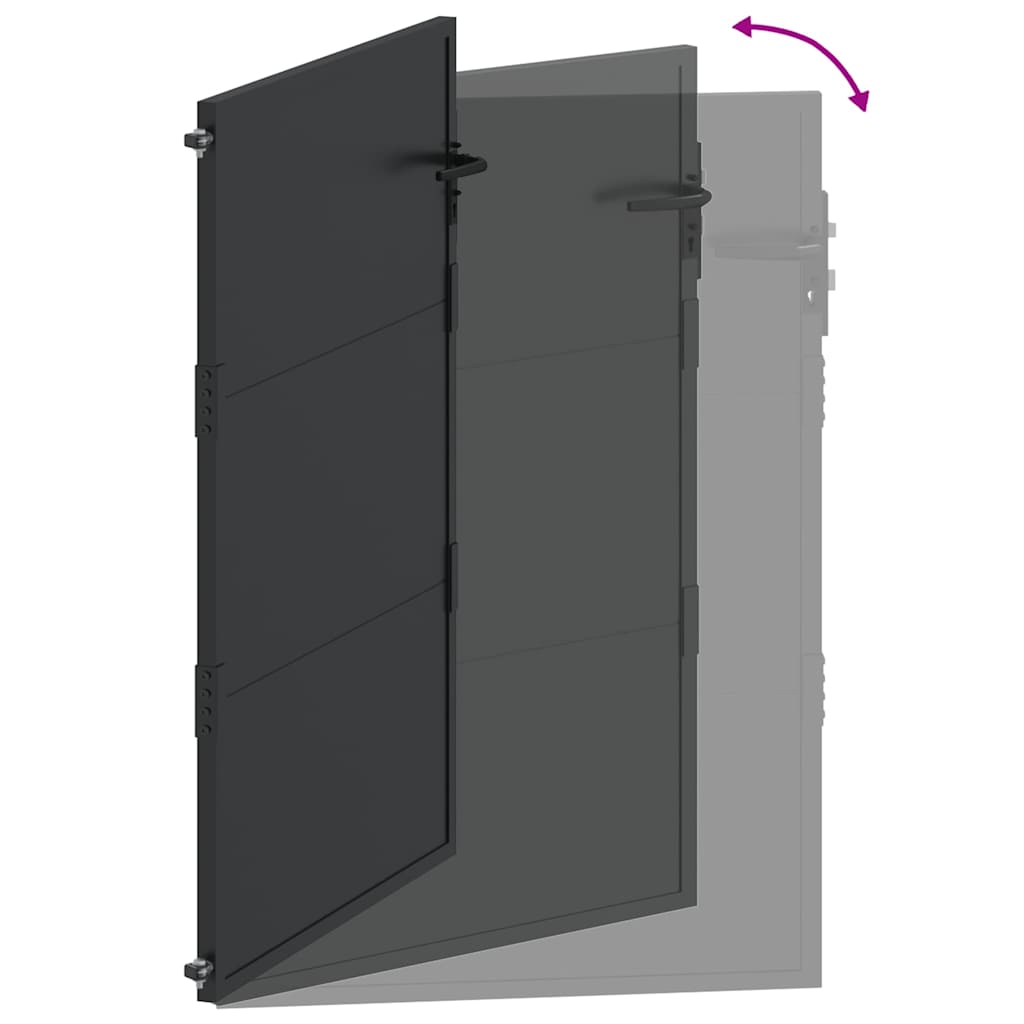 Cancello da giardino con blocco Nero 110 x 130 cm | homemem39