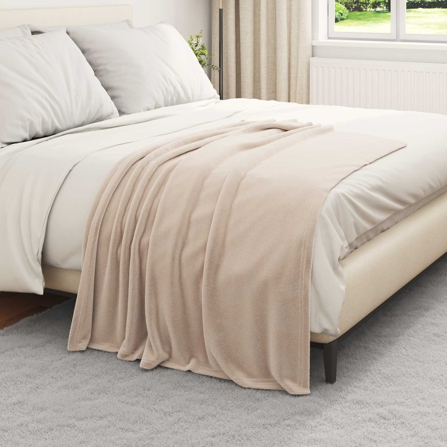 Coperta Beige 130 x 150 cm Panno