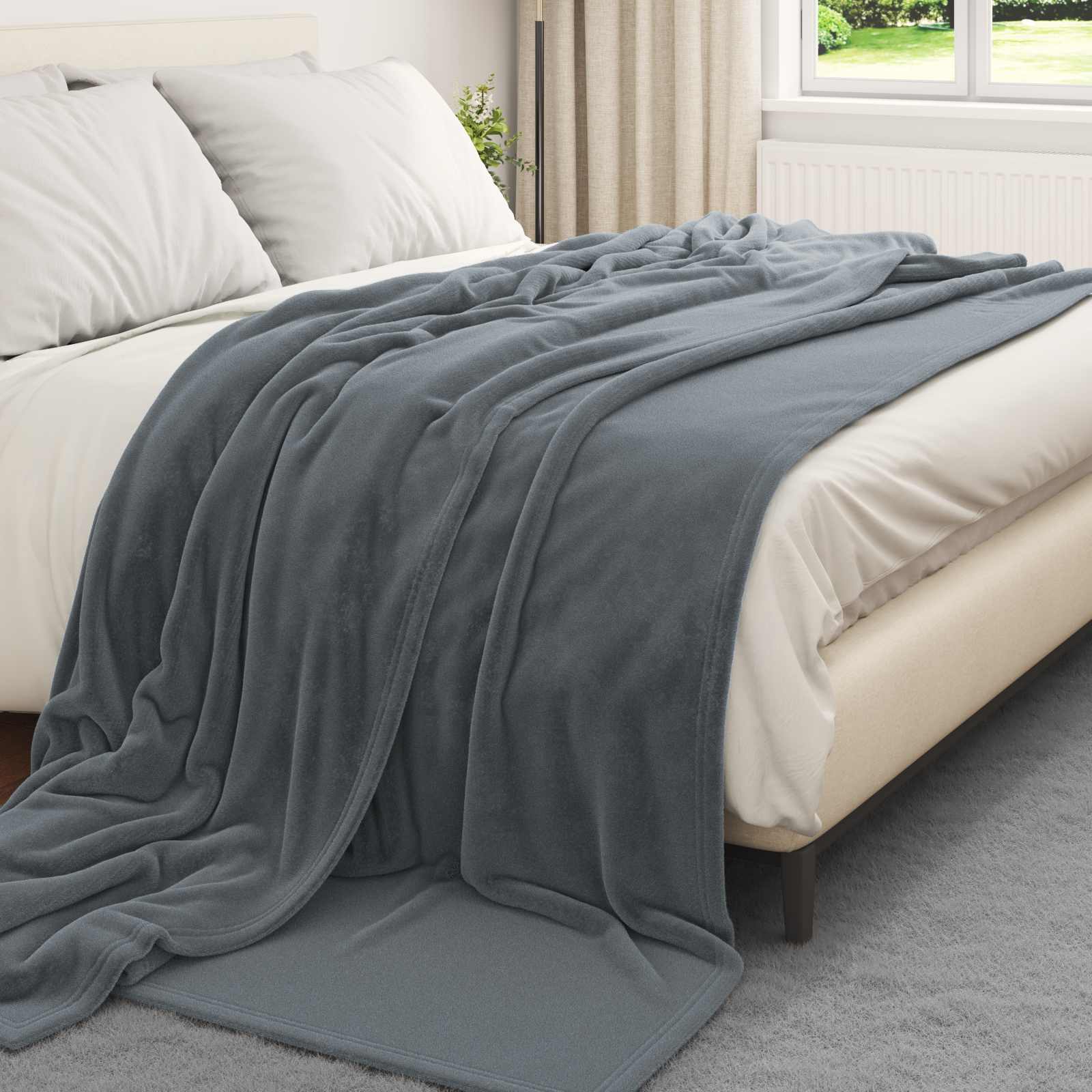 Coperta Grigio scuro 220 x 240 cm Panno | homemem39
