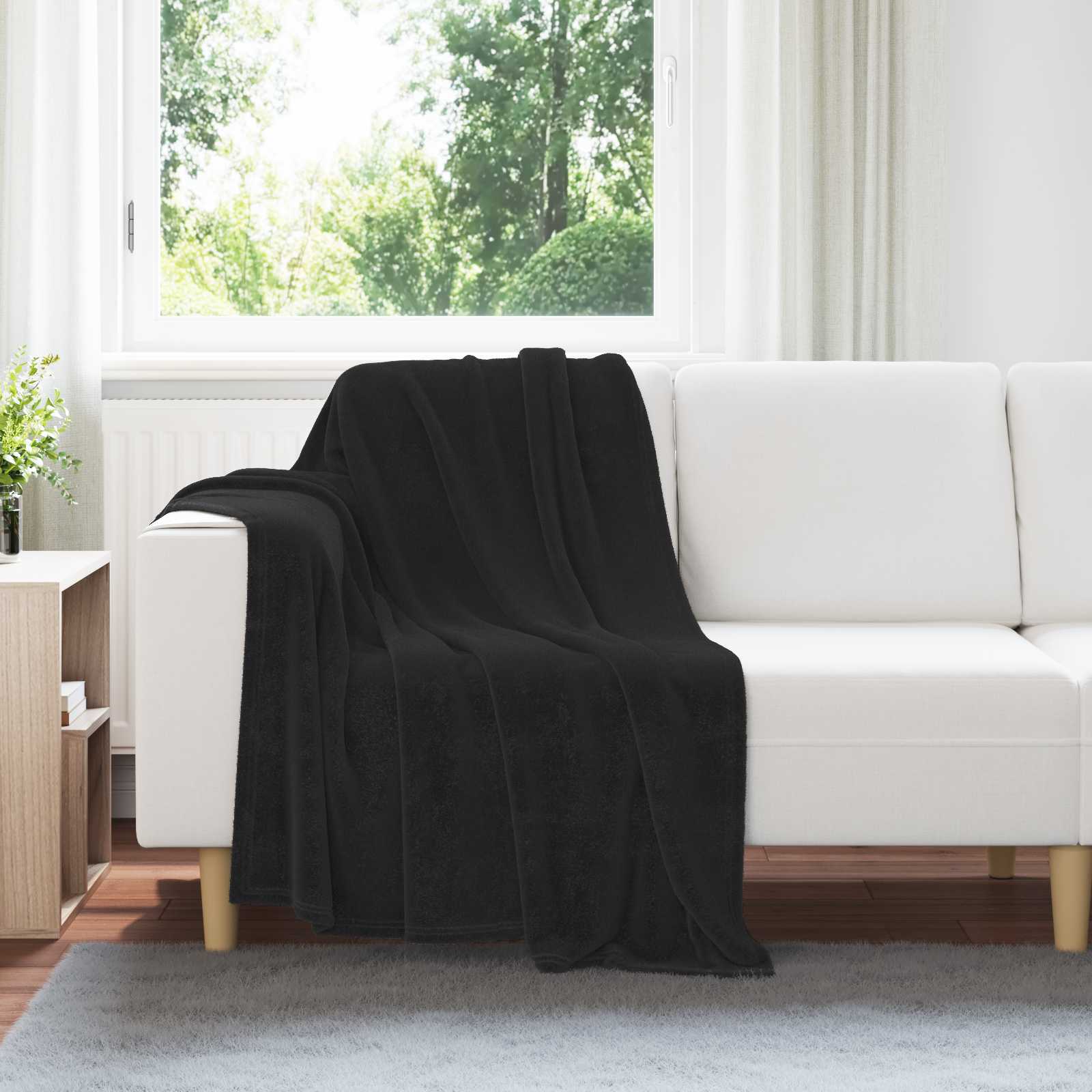 Coperta Nero 130 x 150 cm Panno | homemem39
