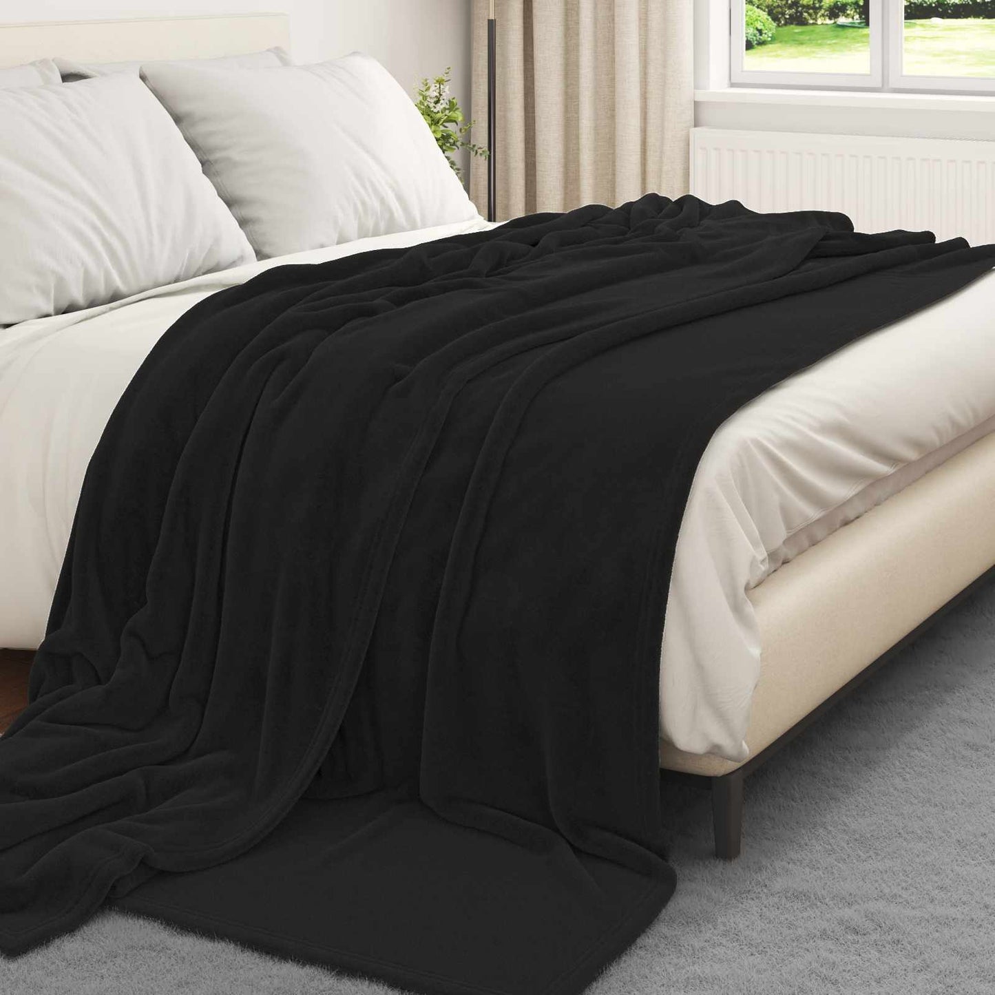 Coperta Nero 240 x 270 cm Panno