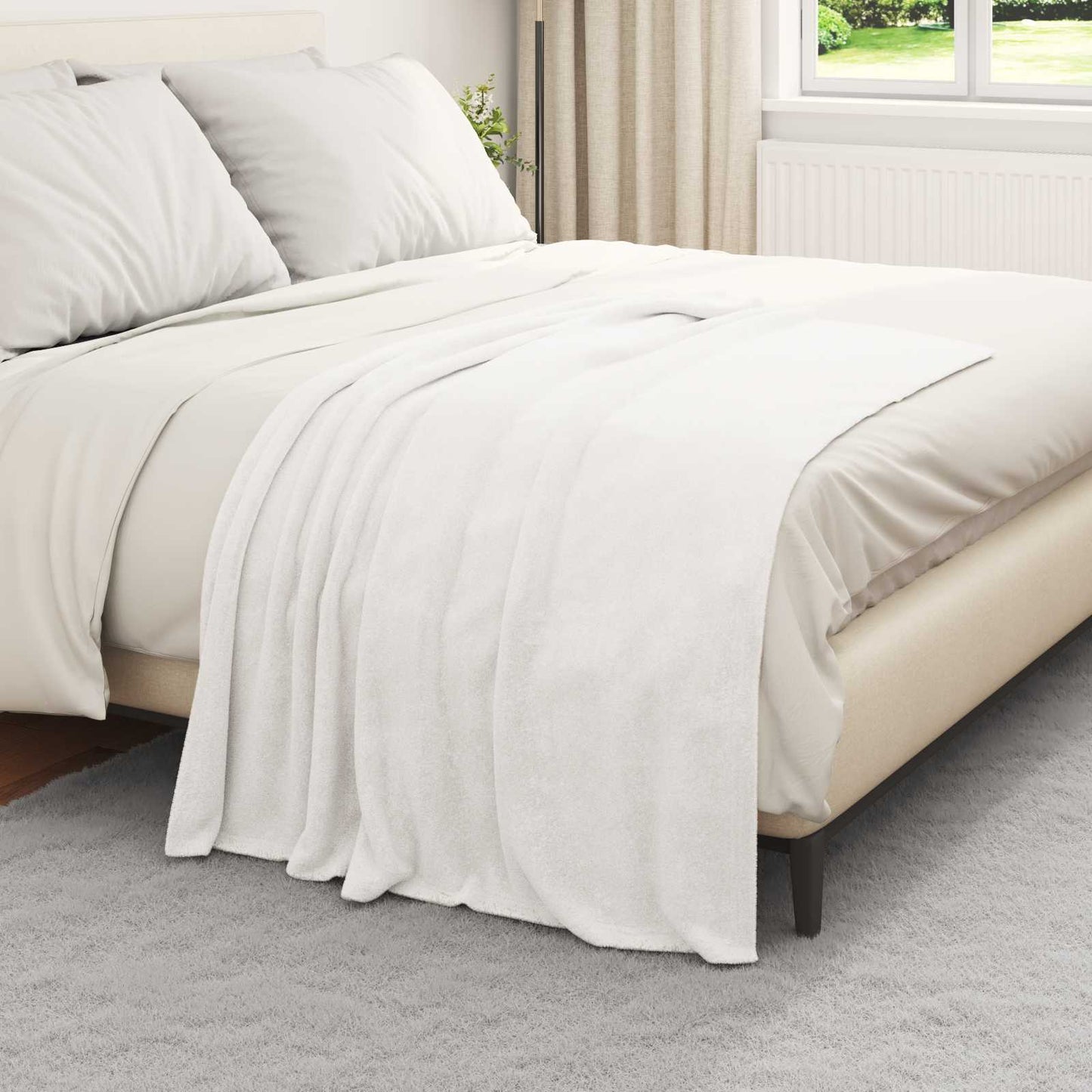 Coperta Bianco 130 x 150 cm Panno | homemem39