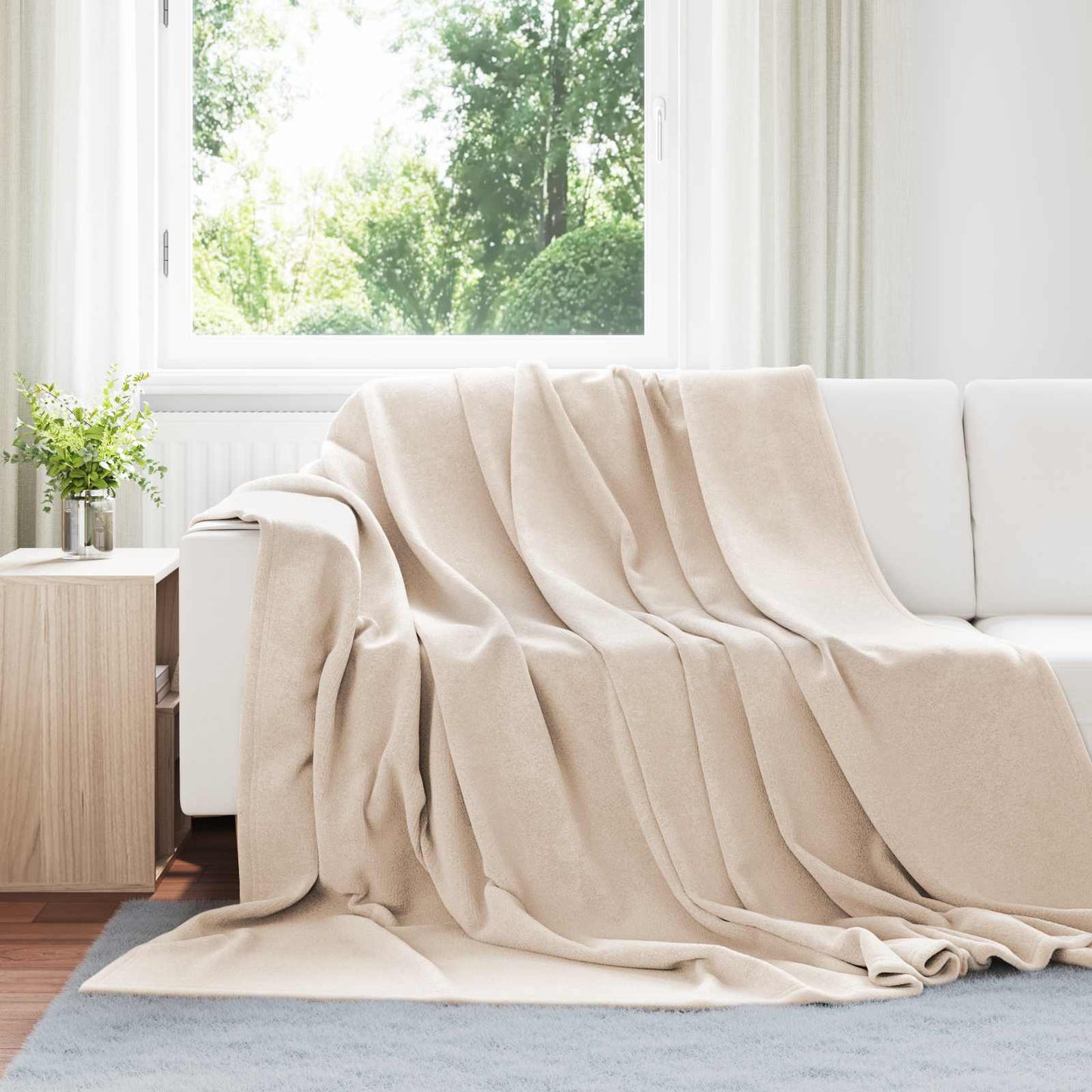 Coperte da Pile 6 pcs Beige 220 x 240 cm Panno