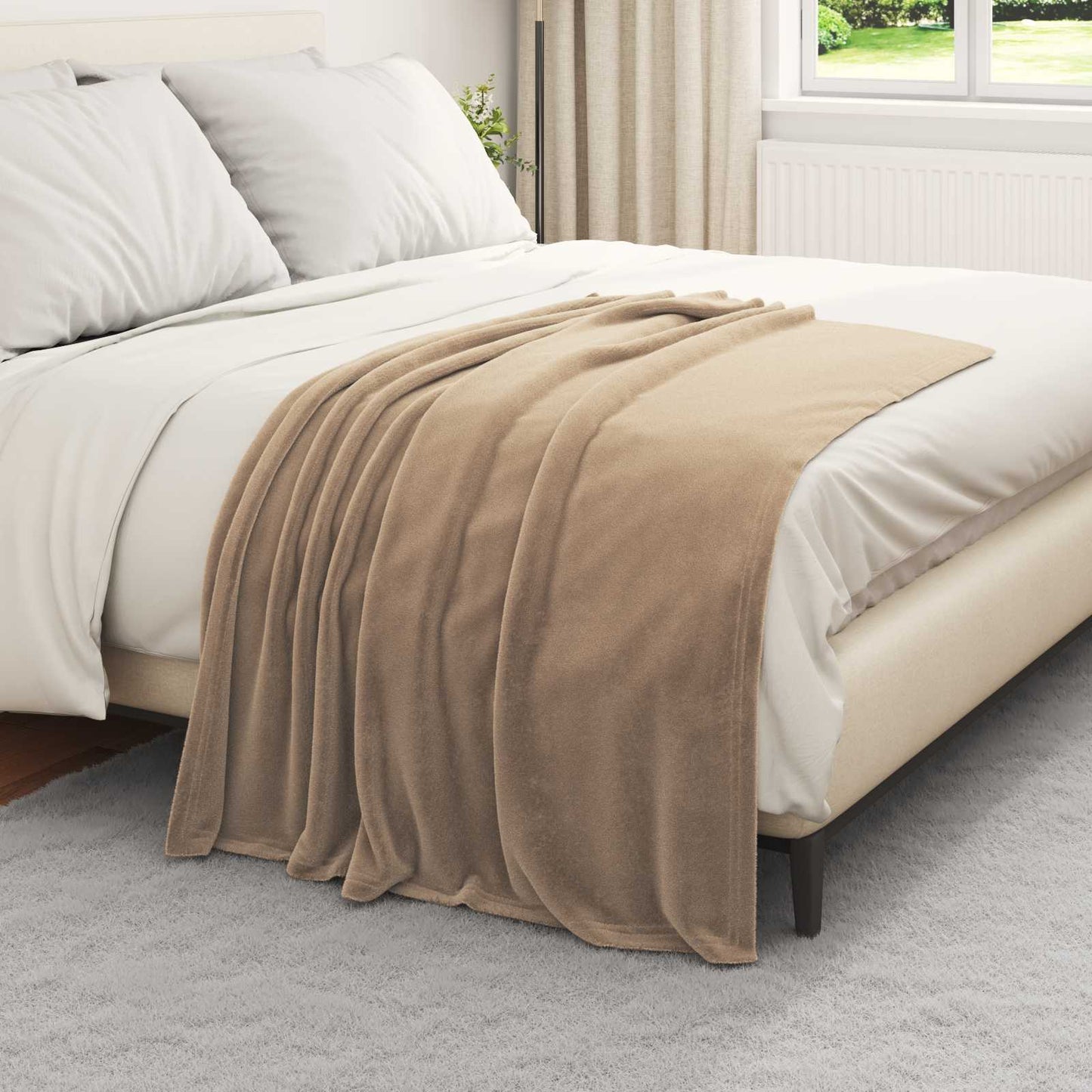 Coperte da Pile 6 pcs Cammello 130 x 150 cm Panno
