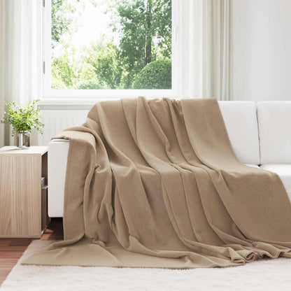 Coperte da Pile 6 pcs Cammello 220 x 240 cm Panno