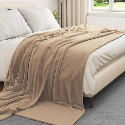 Coperte da Pile 6 pcs Cammello 220 x 240 cm Panno