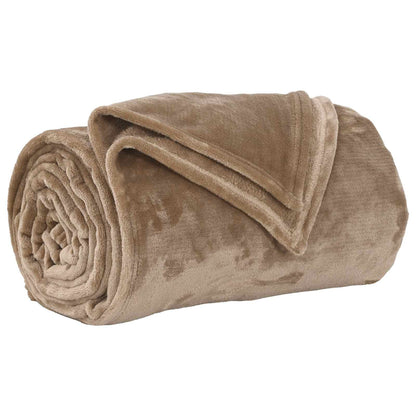 Coperte da Pile 6 pcs Cammello 240 x 270 cm Panno