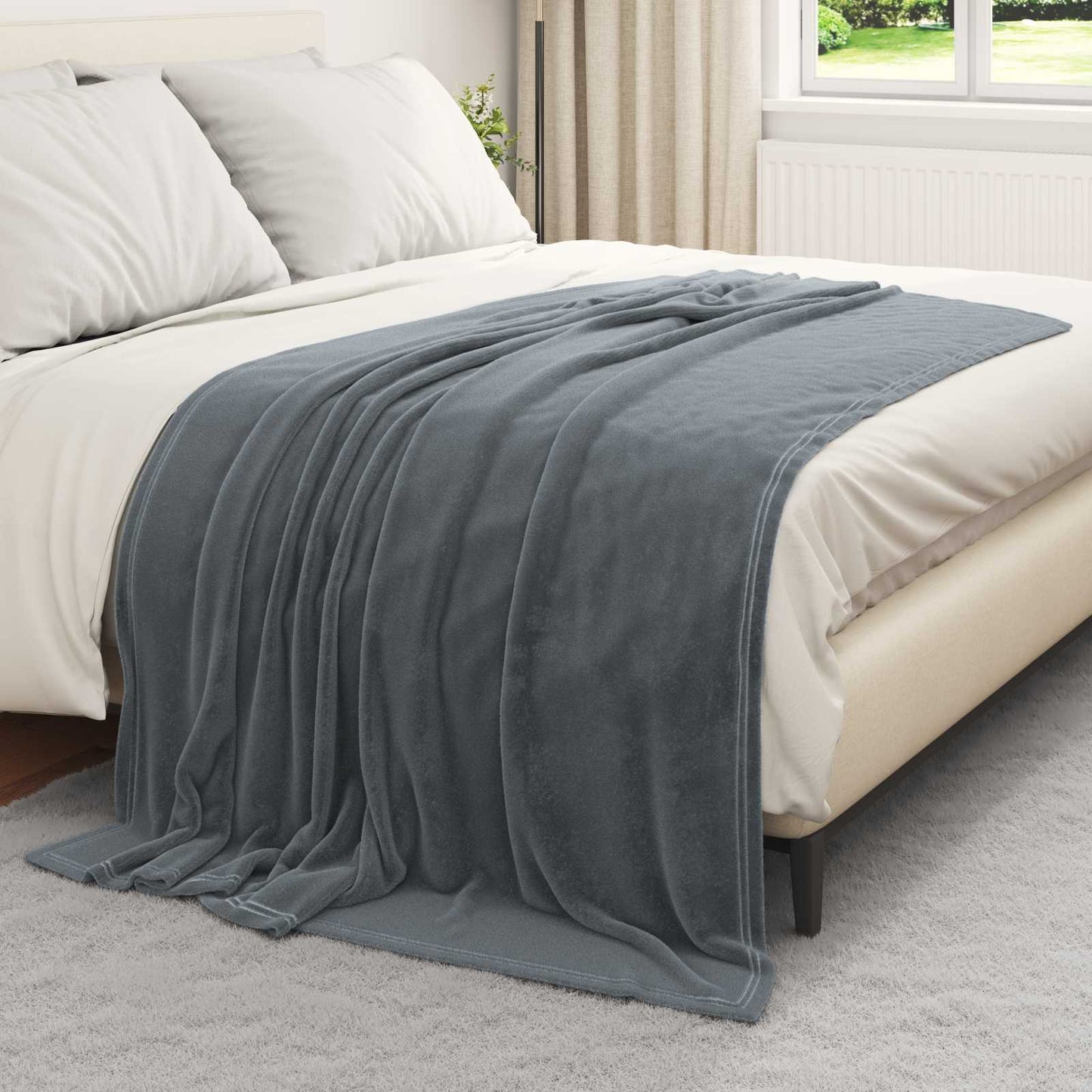 Coperte da Pile 6 pcs Grigio scuro 150 x 200 cm Panno | homemem39