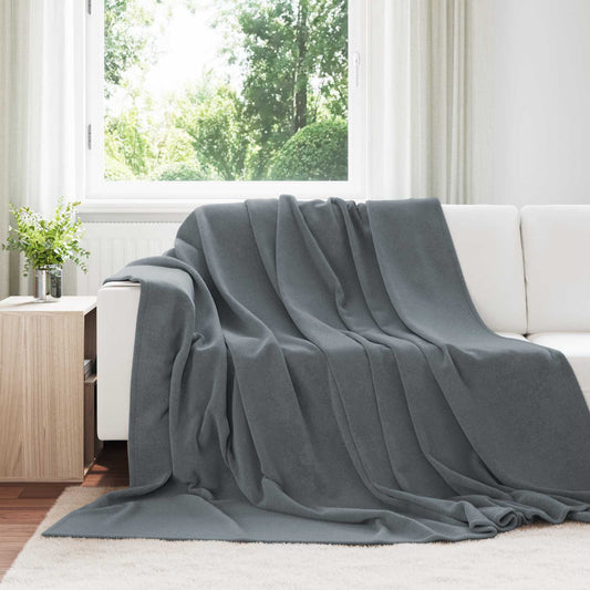 Coperte da Pile 6 pcs Grigio scuro 220 x 240 cm Panno