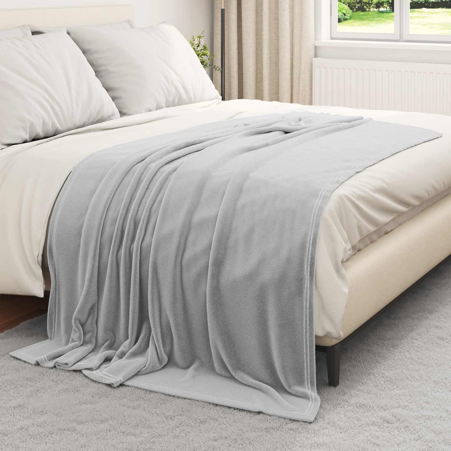 Coperte da Pile 6 pcs Grigio 150 x 200 cm Panno